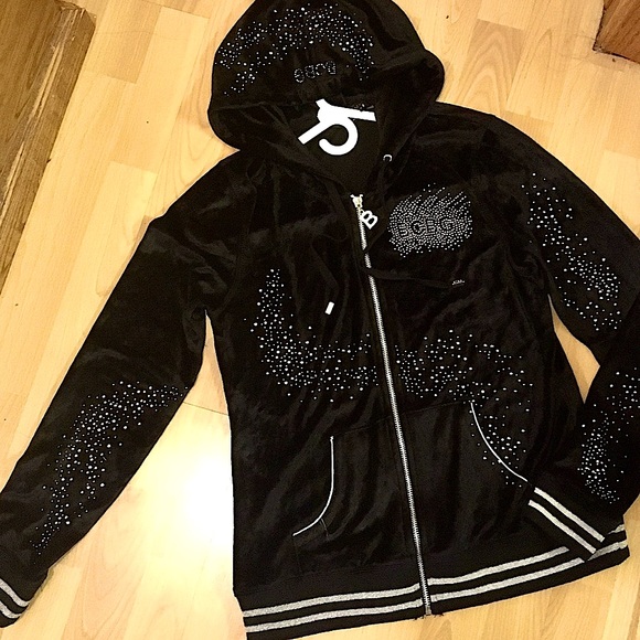 BCBG Maxazria Sz M Black Velour Top w Sparkle NWOT - Picture 1 of 4